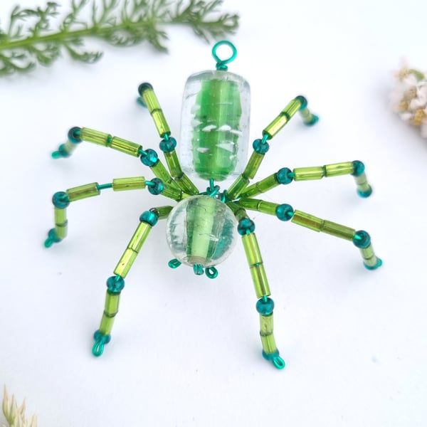 Hanging Glass Beaded Spider Decor