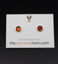 Baltic amber and sterling silver stud earrings, Leo gift - Image 3