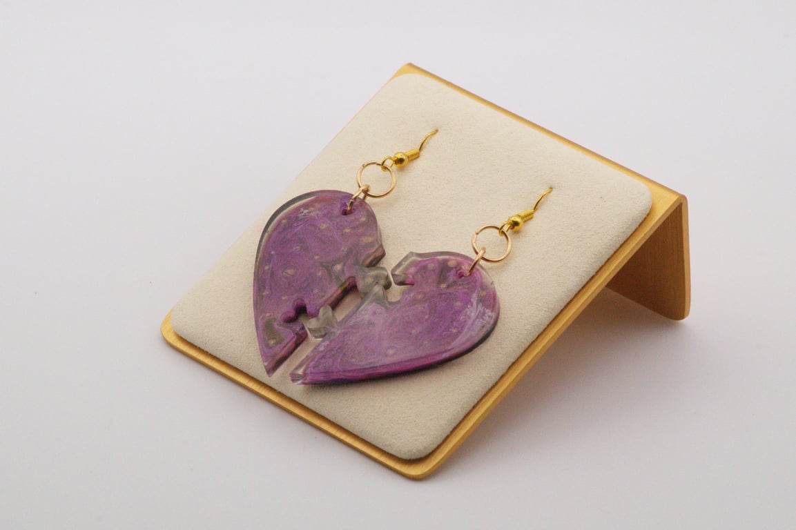 Galaxy Heart Puzzle earrings
