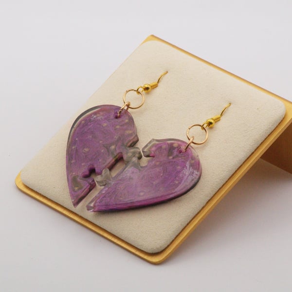 Galaxy Heart Puzzle earrings