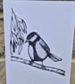 Great tit bird blank greetings card (A6)