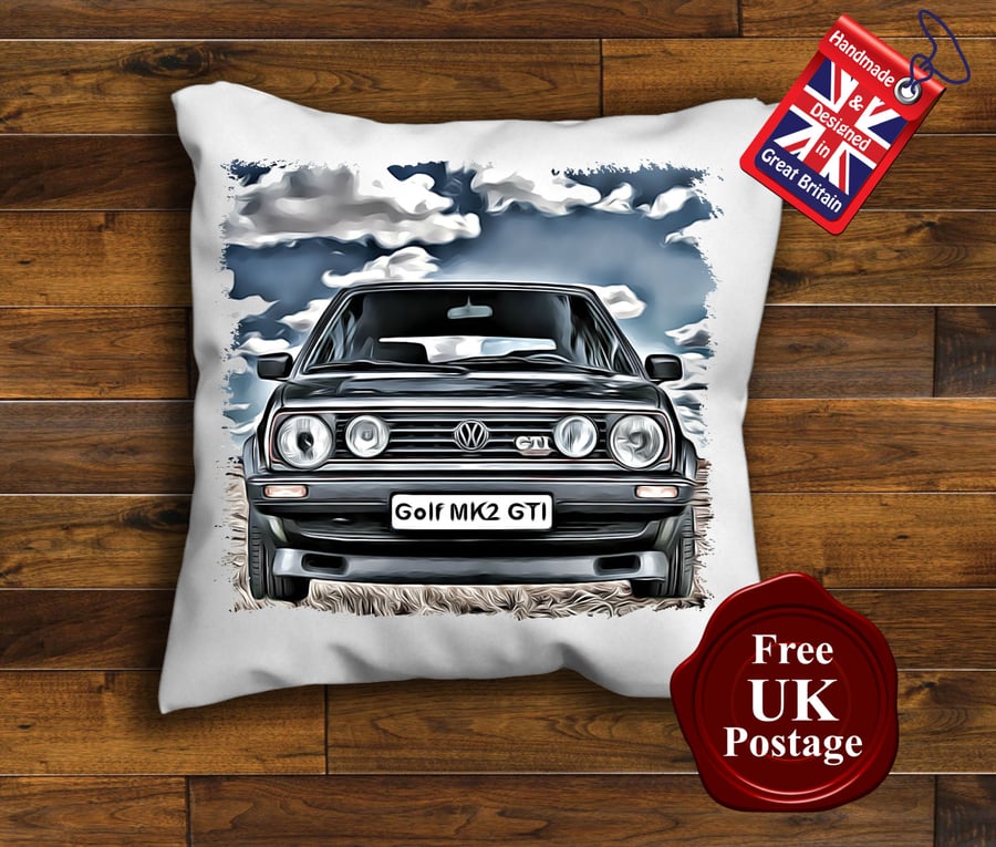 VW MK2 Golf GTI Cushion Cover, Choose Your Size