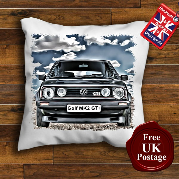 VW MK2 Golf GTI Cushion Cover, Choose Your Size