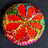 Buttons 1 inch button Hand Dyed Silks and Cottons Free Machine Embroidery Button