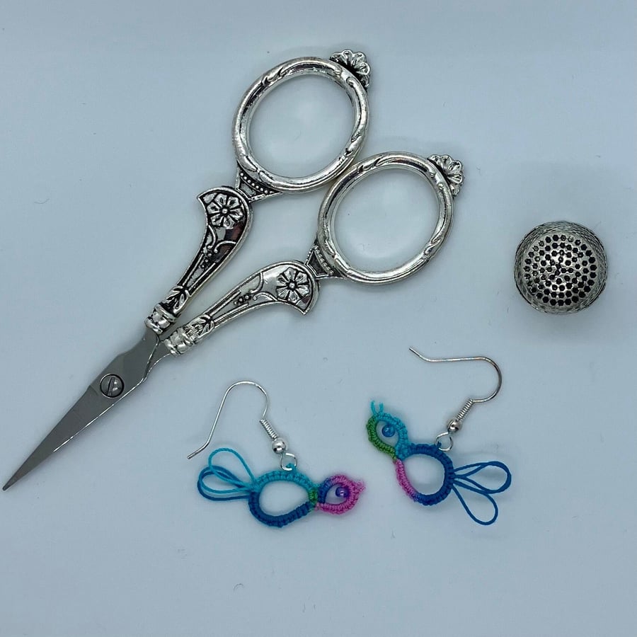 Tatted Bird Earrings