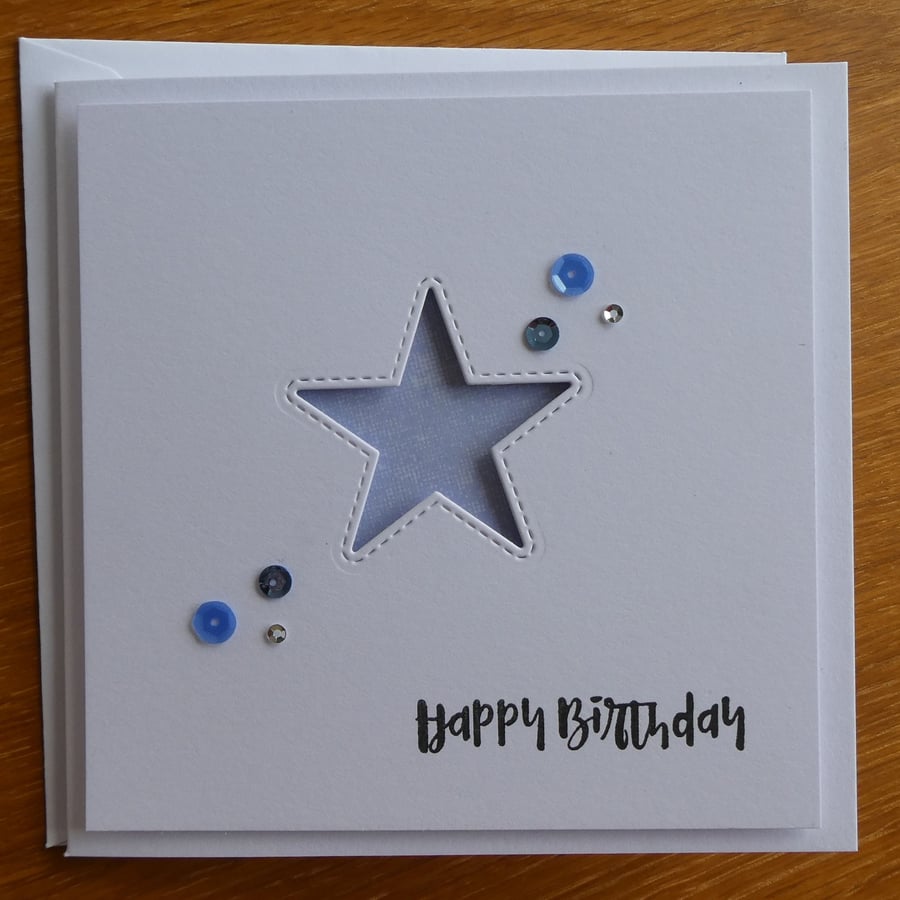 Star Aperture Birthday Card - Blue 