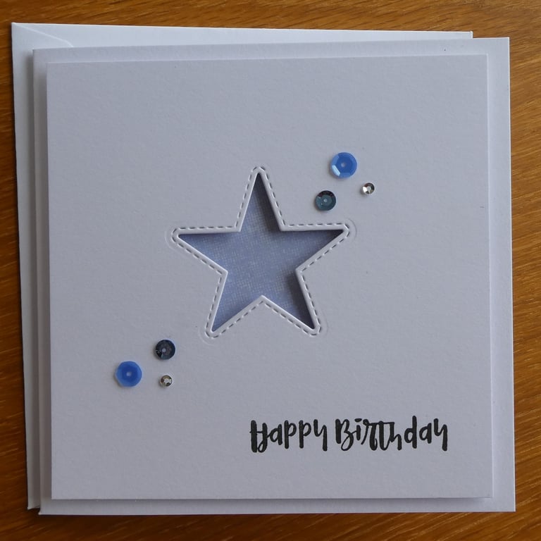 Star Aperture Birthday Card - Blue 