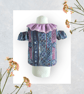 Cold Shoulder Tie Front Blouse With Gathered Collar And Scrunchie. 6-8yrs - Image 7