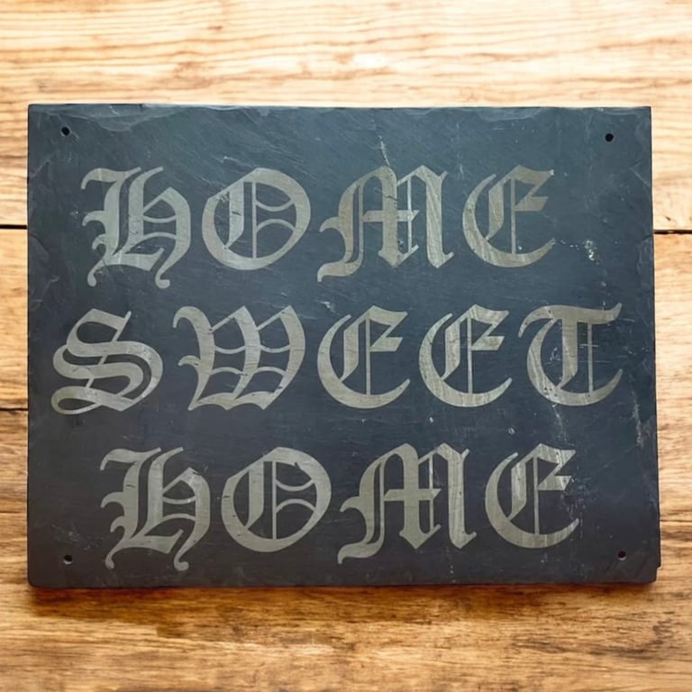 Home Sweet Home Reclaimed Welsh Slate Wall Plaque 