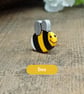 Bee Gift, Handmade Tiny Teddy Bear and Bumblebee Brooch Pin, Miniature Bee - Image 9