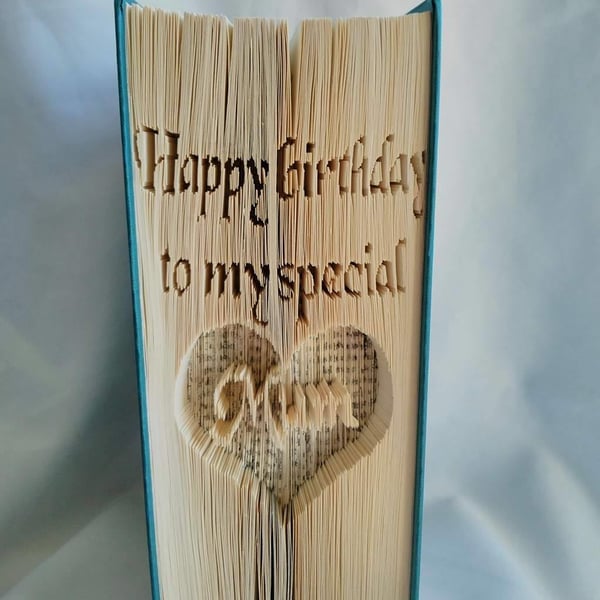 Happy birthday to a special Mum CUT & FOLD Book Folding Pattern - EMAILED PDF