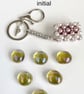 Pink Rectangle Crystal Pearl Handbag Charm, with a Chainmaille Chain and Keyring - Image 3