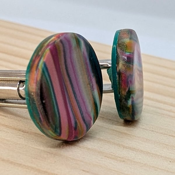 Gentle heather and bracken stripes cufflinks 