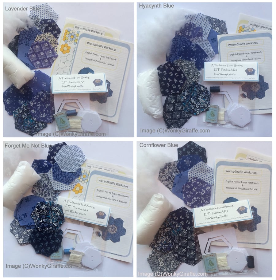 Patchwork hexagon kit EPP English paper piecing hexagonal patchwork pincushion