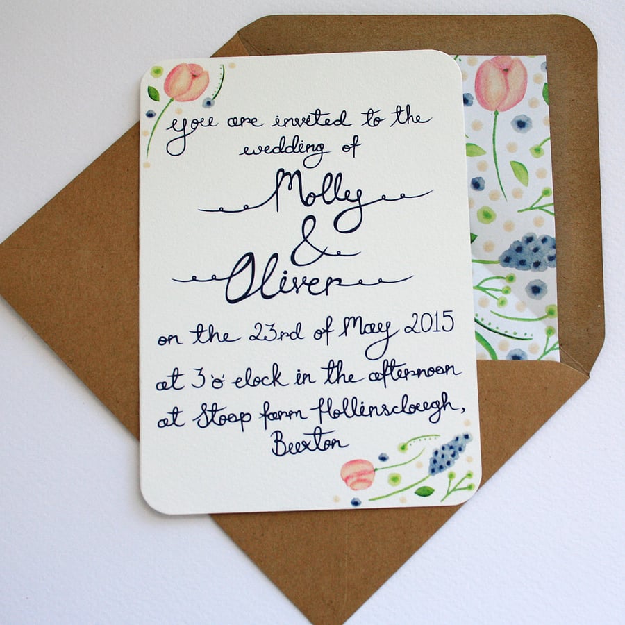 Country garden wedding invitation