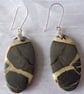 Sterling Silver & Septarian Oval Earrings