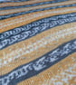 Hand Knitted Fair Isle Baby Blanket in Mustard Yellow and Grey - Image 6