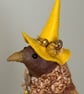 Witchy Brown Bird Spun Cotton Art Doll - Image 6
