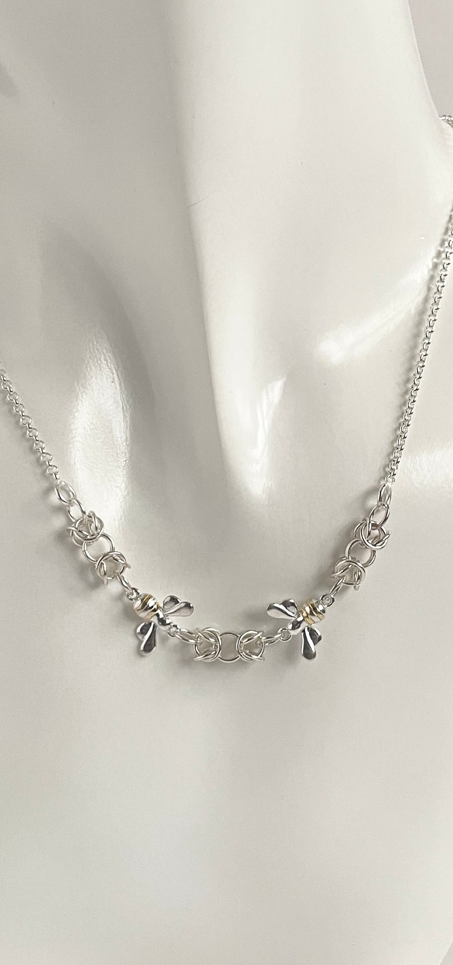 Sterling Silver Chainmaille Bee Necklace - Last One Available 
