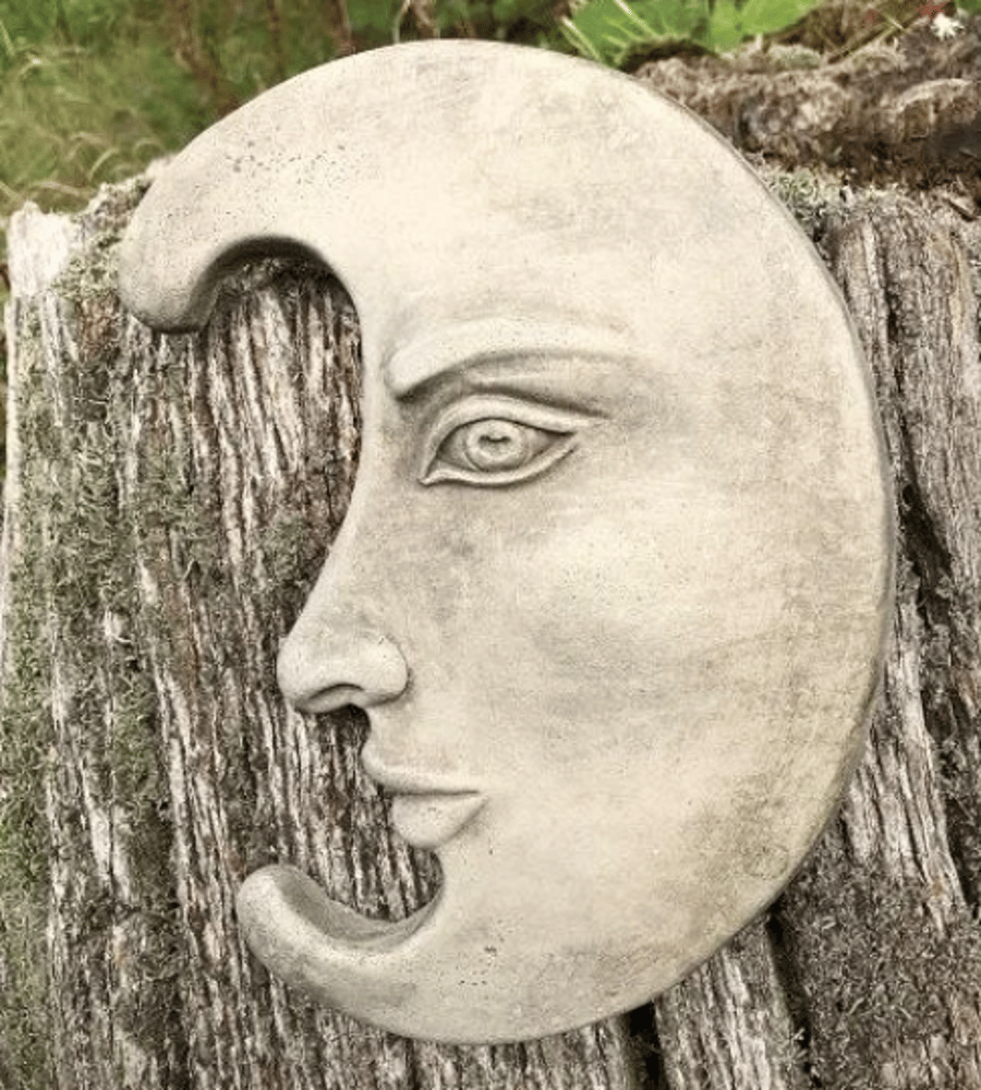Moon Wall Plaque Stone Garden Ornament