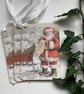 CHRISTMAS GIFT TAGS ( pack of 3 ) 'Checking His List ' . Santa, St Nick  - Image 1