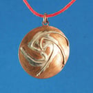 Copper and Silver Pendant Catherine Wheel