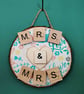 Wooden wall art Mrs and Mrs