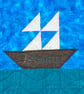Sail Away - Lap, baby quilt or wall hanging with stars and sailboats - Image 3