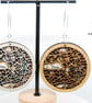 London Map Statement Earrings Laser Cut City Jewellery Layered Wood and Sterling - Image 1