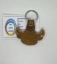 Embroidered highland cow head Keyring - Image 2