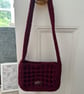 Burgandy crochet shoulder bag