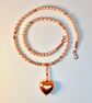Freshwater Pearl Necklace, Copper Heart & Swarovski Crystals - Handmade In Devon - Image 7