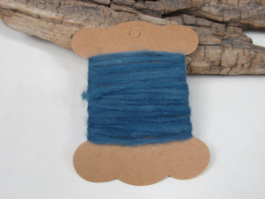 Hand Dyed Natural Dye Pure Wool Indigo Blue Couching Thread