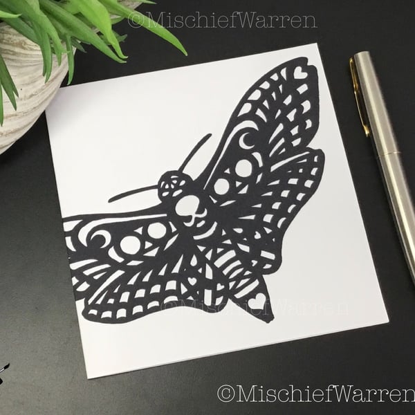 Deaths Head Hawk Moth Card - Blank or personalised for any occasion 
