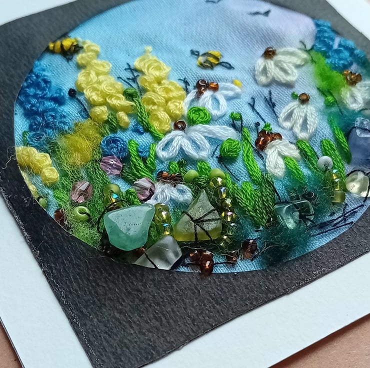 ,SUMMER DAY, A handmade original,embroidered wi... - Folksy