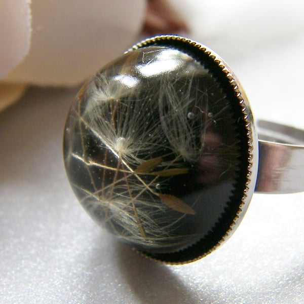 Real Dandelion Resin Ring - Make a Wish