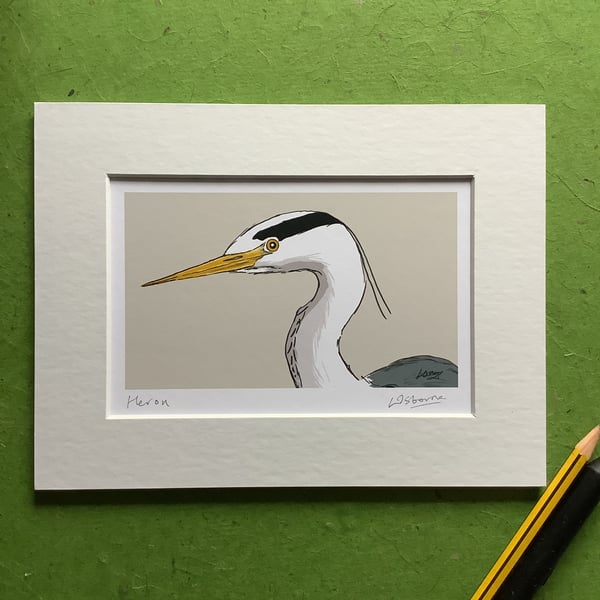 Heron - signed print