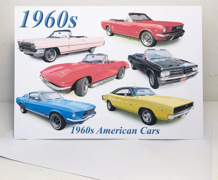 American Cars 1960s - Birthday, Anniversary or Plain card
