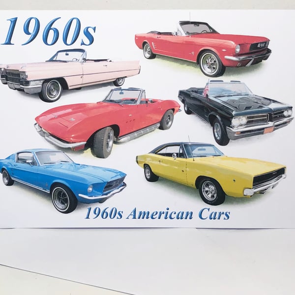 American Cars 1960s - Birthday, Anniversary or Plain card