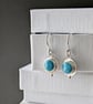 Sterling silver and blue enamel round dangle earrings - Image 4