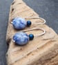 Earrings - Blue sodalite and hematite silver drop earrings, argentium silver  - Image 8