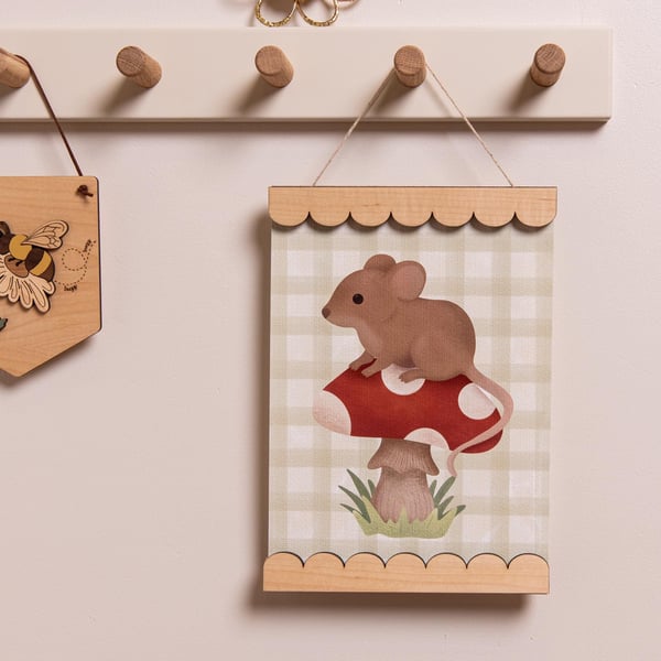 Maple Scallop Edge Picture Hangers for Kids Bedroom and Nursery Wall. Scalloped 