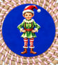 Vintage Christmas Elf Coaster – Festive Christmas Decoration – Retro Santa Elf