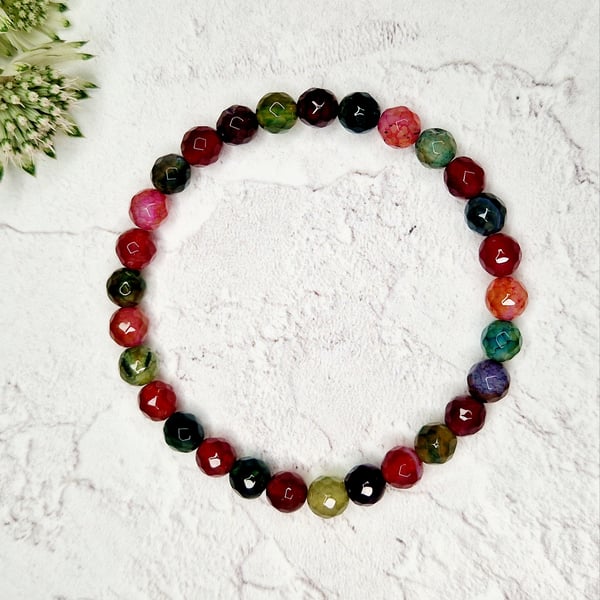 Faceted Agate Bracelet