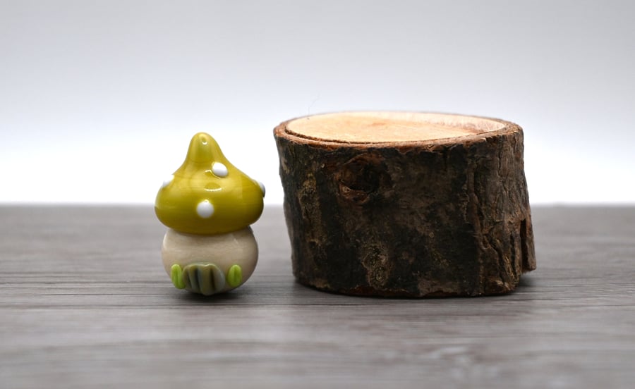 small glass toadstool fairy house gift