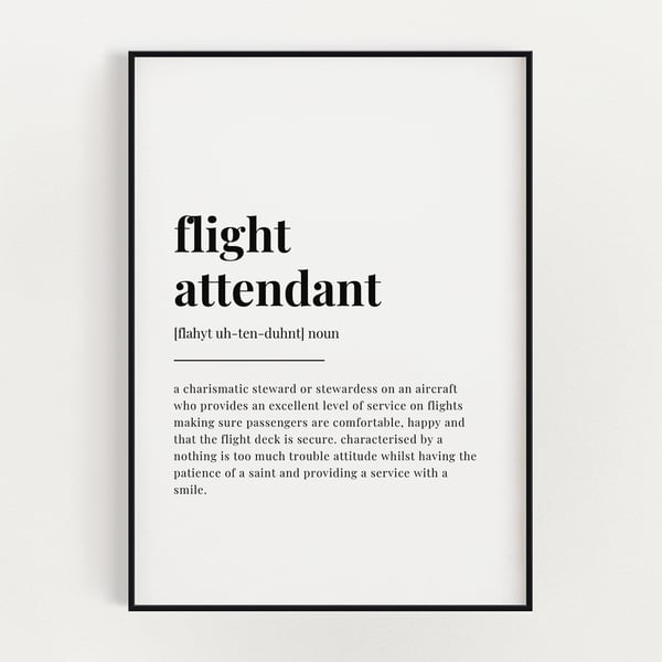 FLIGHT ATTENDANT DEFINITION PRINT, Quote Wall A... Folksy