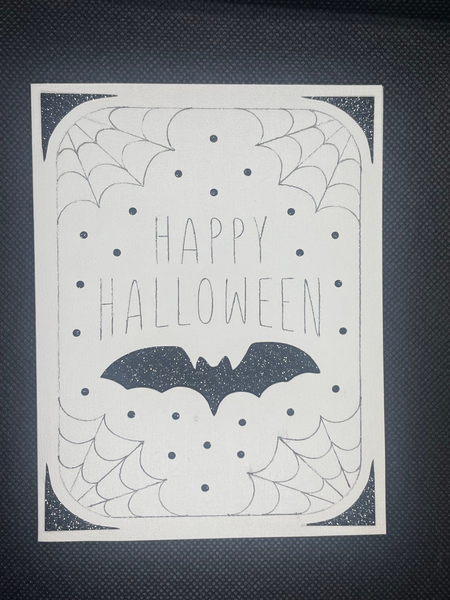 handmade Halloween Blank Greeting Card - Bat & Web Design with envelope