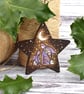 Moon gazing hare hanging star. Pyrography personalised tree decoration. - Image 3