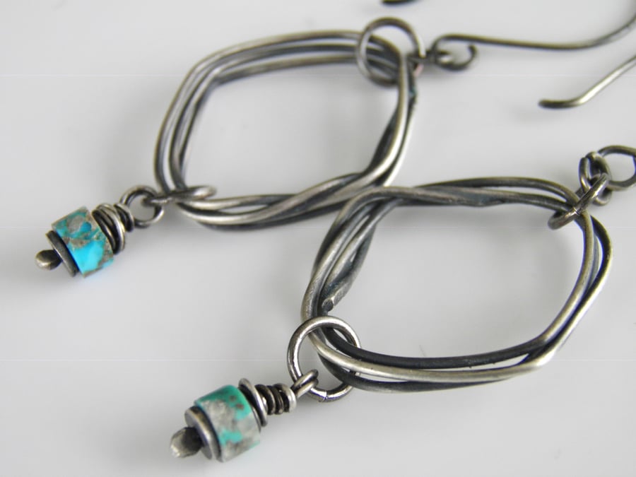Turquoise Earrings Sterling Silver 