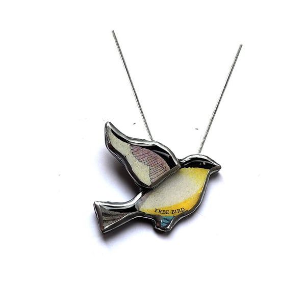 Statement Free Bird Graphic Resin Necklace by EllyMental
